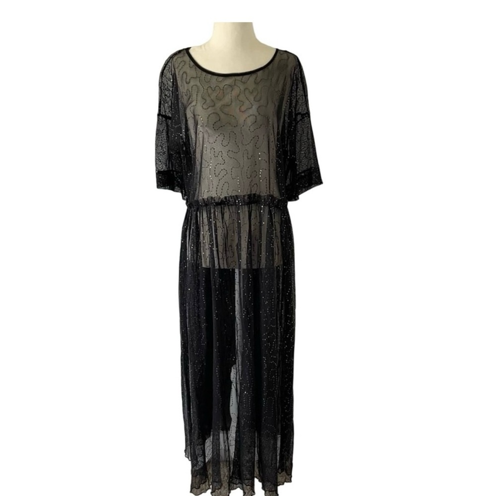 Zara Sequin Mesh Maxi Dress Small